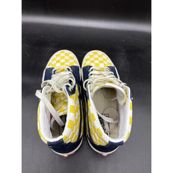 Vans Off The Wall Sk8 Hi Sneakers Blue White Yellow Checkered Mens 7.5 Womens 9 main image 6